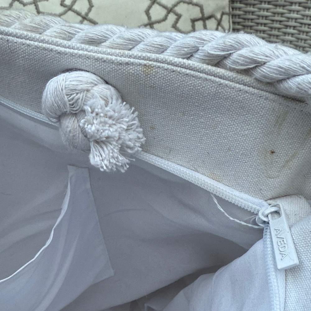 AVEDA White and Tan Tote Bag - Picture 10 of 16
